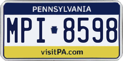 PA license plate MPI8598