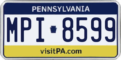 PA license plate MPI8599