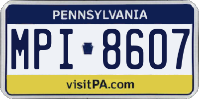 PA license plate MPI8607
