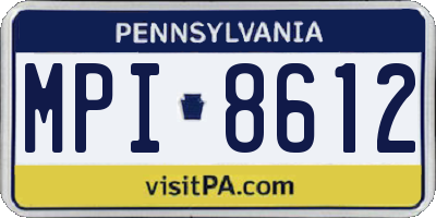 PA license plate MPI8612