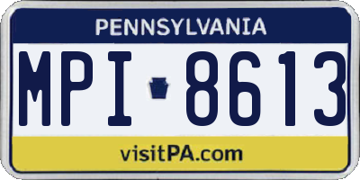 PA license plate MPI8613
