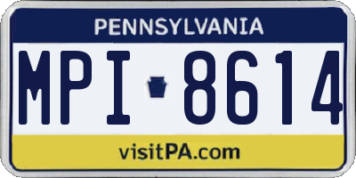 PA license plate MPI8614