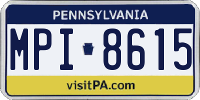 PA license plate MPI8615