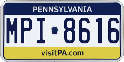 PA license plate MPI8616