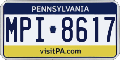 PA license plate MPI8617