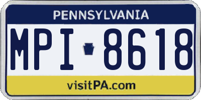 PA license plate MPI8618