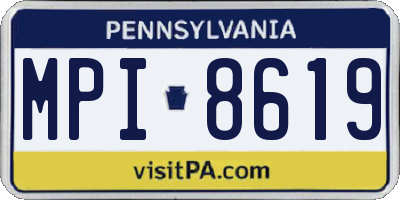 PA license plate MPI8619