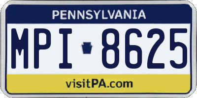 PA license plate MPI8625