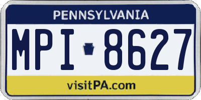 PA license plate MPI8627