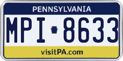 PA license plate MPI8633