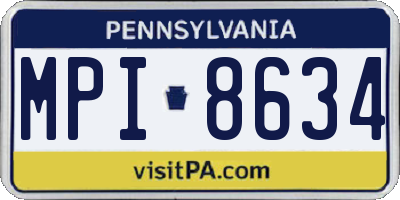 PA license plate MPI8634