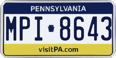 PA license plate MPI8643