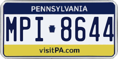 PA license plate MPI8644