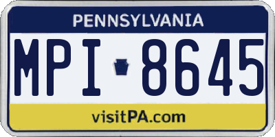 PA license plate MPI8645