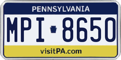 PA license plate MPI8650
