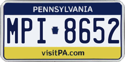 PA license plate MPI8652