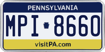 PA license plate MPI8660