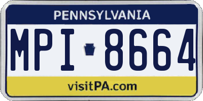PA license plate MPI8664