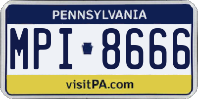 PA license plate MPI8666