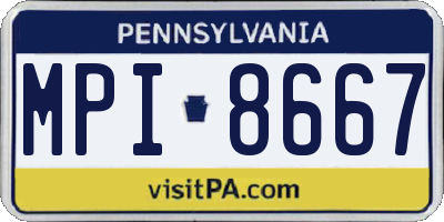PA license plate MPI8667