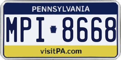 PA license plate MPI8668