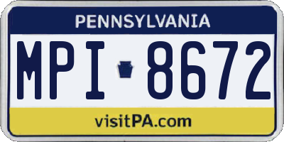 PA license plate MPI8672