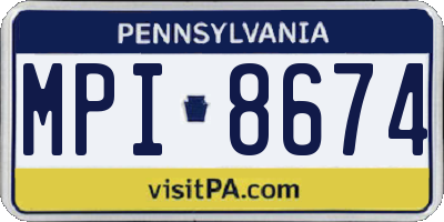 PA license plate MPI8674