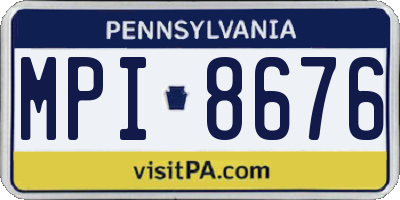 PA license plate MPI8676