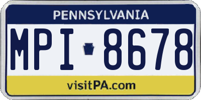 PA license plate MPI8678
