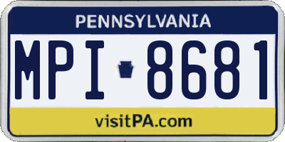 PA license plate MPI8681