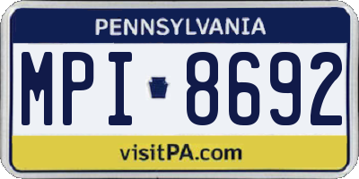 PA license plate MPI8692