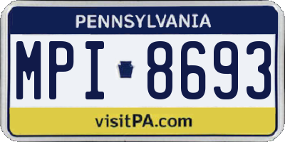 PA license plate MPI8693