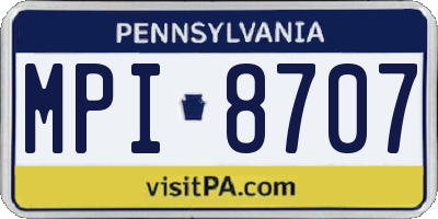 PA license plate MPI8707