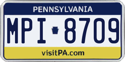PA license plate MPI8709