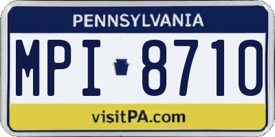 PA license plate MPI8710