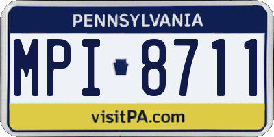 PA license plate MPI8711