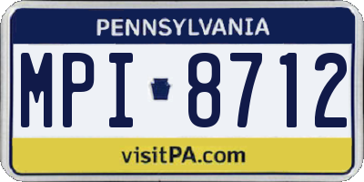 PA license plate MPI8712