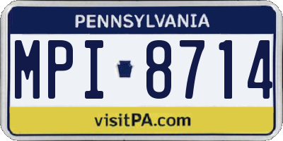 PA license plate MPI8714
