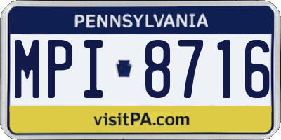 PA license plate MPI8716