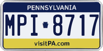 PA license plate MPI8717