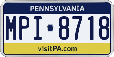 PA license plate MPI8718