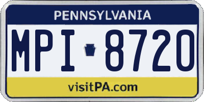 PA license plate MPI8720