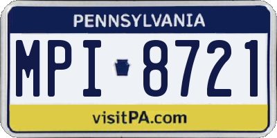 PA license plate MPI8721