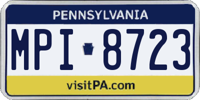 PA license plate MPI8723