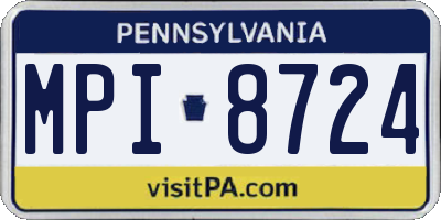 PA license plate MPI8724