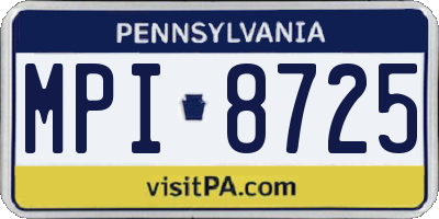 PA license plate MPI8725