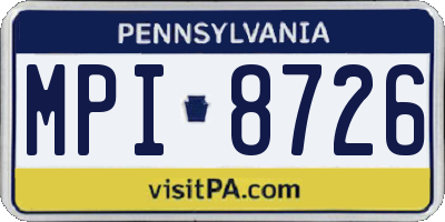 PA license plate MPI8726