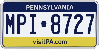 PA license plate MPI8727