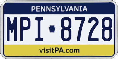 PA license plate MPI8728