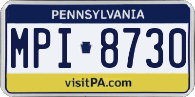 PA license plate MPI8730